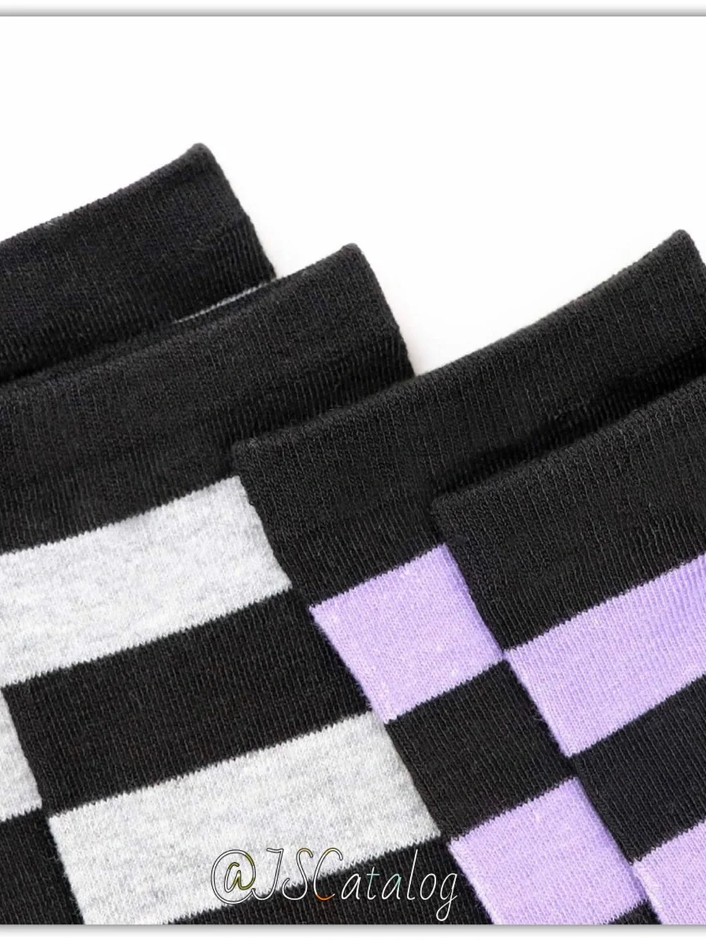 JSCatalog Bold Blue and Black Striped Over-the-Knee Socks